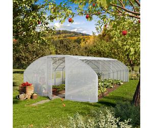 TOOLPORT 4x8m polytunnel greenhouse, PE, white - (9000)