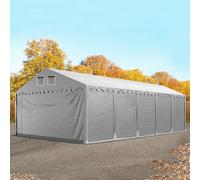 TOOLPORT 5x10m 2.6m Sides Storage Tent / Shelter w. ground frame, PVC 800, grey without statics package - (8514BL)