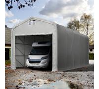 TOOLPORT 5x20m 4m Sides Carport Tent / Portable Garage, 4.1x3.5m Drive Through, PRIMEtex 2300, grey without statics package - (99485)