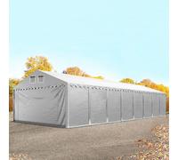 TOOLPORT 5x24m 2.6m Sides Storage Tent / Shelter w. ground frame, PVC 800, grey without statics package - (49853)