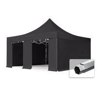 TOOLPORT 5x5m PVC 850 Pop Up Gazebo PROFESSIONAL Aluminium 50 mm, incl. 4 side panels, black - (59059)