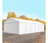 TOOLPORT 6x12m 2.6m Sides Storage Tent / Shelter w. ground frame, PVC 1400, white without statics package - (8576BL)