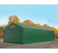 TOOLPORT 6x12m 2.6m Sides Storage Tent / Shelter w. ground frame, PVC 800, dark green without statics package - (7541BL)