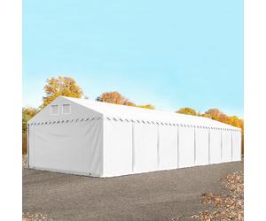 TOOLPORT 6x20m 2.6m Sides Storage Tent / Shelter w. ground frame, PVC 800, white without statics package - (37520)
