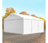 TOOLPORT 6x6m 2.6m Sides Storage Tent / Shelter w. ground frame, PVC 800, white with statics package (concrete anchors) - (57715)