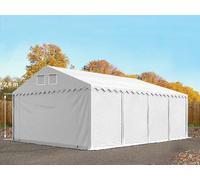 TOOLPORT 6x8m 2.6m Sides Storage Tent / Shelter w. ground frame, PVC 800, white without statics package - (7693BL)