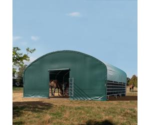 TOOLPORT Animal field shelter 8x8m, dark green, concrete anchors - (330623)