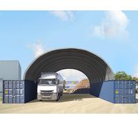 TOOLPORT Contop 10x12m container shelter, PRIMEtex-PVC, grey, incl. statics package - (47603)