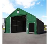 TOOLPORT Everest 10x20m 4x4m Drive Through Industrial Tent, PRIMEtex 2300, dark green with statics package (soft ground anchors) - (49676)