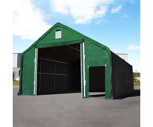 TOOLPORT Everest 10x20m 4x4m Drive Through Industrial Tent, PRIMEtex 2300, dark green with statics package (concrete anchors) - (49675)