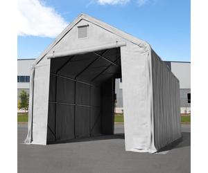 TOOLPORT Everest 5x10m 3x3.4m Drive Through Industrial Tent, PRIMEtex 2300, grey with statics package (soft ground anchors) - (48670)