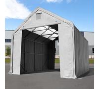 TOOLPORT Everest 5x10m 3x3.4m Drive Through Industrial Tent with skylights, PRIMEtex 2300, grey with statics package (concrete anchors) - (49833)