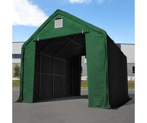 TOOLPORT Everest 5x8m 3x3.4m Drive Through Industrial Tent, PRIMEtex 2300, dark green with statics package (soft ground anchors) - (48667)