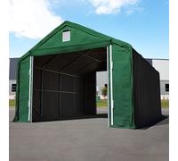 TOOLPORT Everest 6x12m 4x2.9m Drive Through Industrial Tent, PRIMEtex 2300, dark green with statics package (soft ground anchors) - (48673)