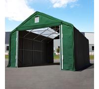 TOOLPORT Everest 6x12m 4x2.9m Drive Through Industrial Tent with skylights, PRIMEtex 2300, dark green with statics package (soft ground anchors) - (49834)