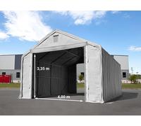 TOOLPORT Everest 6x12m 4x3.35m Drive Through Industrial Tent, PRIMEtex 2300, grey with statics package (concrete anchors) - (48848)