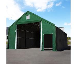 TOOLPORT Everest 8x12m 4x3.4m Drive Through Industrial Tent, PRIMEtex 2300, dark green with statics package (soft ground anchors) - (48679)