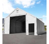 TOOLPORT Everest 8x12m 4x3.4m Drive Through Industrial Tent, PRIMEtex 2300, grey with statics package (soft ground anchors) - (48680)