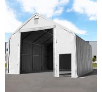 TOOLPORT Everest 8x12m 4x4.4m Drive Through Industrial Tent, PRIMEtex 2300, grey with statics package (soft ground anchors) - (48681)