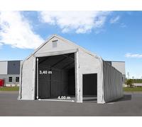 TOOLPORT Everest 8x16m 4x3.4m Drive Through Industrial Tent, PRIMEtex 2300, grey with statics package (concrete anchors) - (48856)