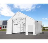 TOOLPORT Everest 8x20m 4x3.4m Drive Through Industrial Tent, PRIMEtex 2300, white with statics package (concrete anchors) - (48859)