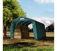 TOOLPORT Field shelter 3.3x4.8m, PVC 800, dark green, concrete - (99551)