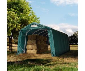TOOLPORT Field shelter 3.3x7.2m, PRIMEtex 2300, dark green, soil - (99543)