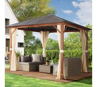 TOOLPORT Forest Garden gazebo Forest Superior 3x3m, champagne with oak finish - (300182)