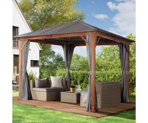 TOOLPORT Forest Garden gazebo Forest Superior 3x3m, loft grey with oak finish - (300184)