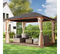 Garden gazebo Forest Superior 3x4m, champagne with oak finish