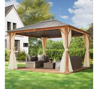 TOOLPORT Forest Garden gazebo Forest Superior 4x4m, champagne oak finish - (300188)