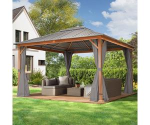 TOOLPORT Forest Garden gazebo Forest Superior 4x4m, loft grey oak finish - (300187)
