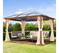 TOOLPORT Forest Garden Gazebo Hardtop Forest Deluxe 3x4m, champagne - (301346)