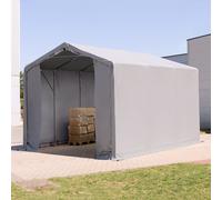 TOOLPORT Industrial Tent 4x6 m Storage Tent grey PVC 850 N with zip gate