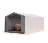 TOOLPORT Industrial Tent 6x8 m Storage Tent PVC grey 850 N with zip gate