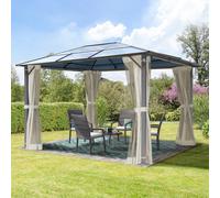 TOOLPORT Moonlight 3x3.65m garden gazebo, Hardtop, 4 sides, cream - (300199)