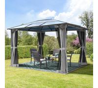 TOOLPORT Moonlight 3x3.65m garden gazebo, Hardtop, 4 sides, grey - (300198)