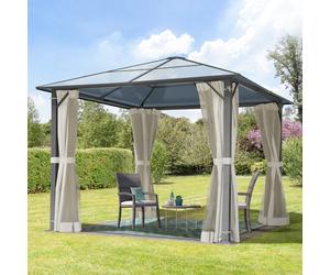 TOOLPORT Moonlight 3x3m garden gazebo, Hardtop, 4 sides, cream - (300215)