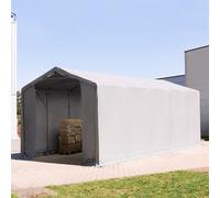TOOLPORT Outlander 4x12m - 3.0m Sides PVC Industrial Tent with zipper entrance, PVC 850, grey without statics package - (94263)