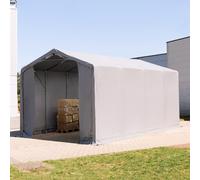 TOOLPORT Outlander 4x8m - 3.0m Sides Industrial Tent with zipper entrance, PRIMEtex 2300, grey with statics package (concrete anchors) - (94190)