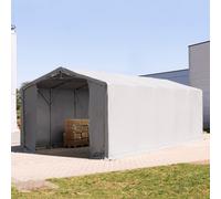 TOOLPORT Outlander 5x10m - 3.0m Sides Industrial Tent with zipper entrance, PRIMEtex 2300, grey with statics package (soft ground anchors) - (93960)