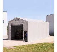 TOOLPORT Outlander 5x10m - 4.0m Sides Industrial Tent with pull-up gate, PRIMEtex 2300, grey with statics package (soft ground anchors) - (93967)