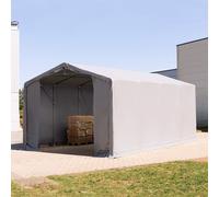 TOOLPORT Outlander 5x8m - 3.0m Sides Industrial Tent with zipper entrance, PRIMEtex 2300, grey with statics package (soft ground anchors) - (93958)