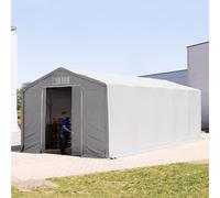TOOLPORT Outlander 6x10m - 3.0m Sides Industrial Tent with sliding door, PRIMEtex 2300, grey with statics package (soft ground anchors) - (93971)