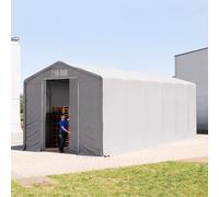 TOOLPORT Outlander 6x12m - 4.0m Sides PVC Industrial Tent with sliding door, PVC 850, grey with statics package (concrete anchors) - (94133)