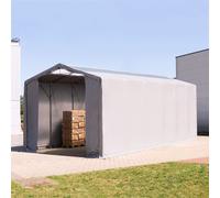 TOOLPORT Outlander 6x12m - 4.0m Sides PVC Industrial Tent with zipper entrance and skylights, PVC 850, grey without statics package - (79923)