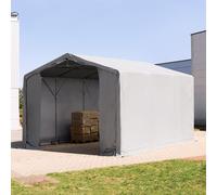 TOOLPORT Outlander 6x6m - 3.0m Sides PVC Industrial Tent with zipper entrance, PVC 850, grey with statics package (concrete anchors) - (94106)