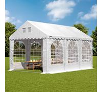 TOOLPORT PRO 3x6m 2.6m Sides Marquee / Party tent w. ground frame, PVC 1400, white - (7663BL)
