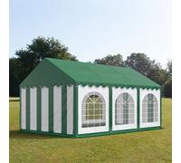 TOOLPORT PRO 3x6m Marquee / Party tent w. ground frame, PVC 750, green-white - (7240)