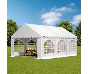 TOOLPORT PRO 3x6m Marquee / Party tent w. ground frame, PVC 750, white - (7232)